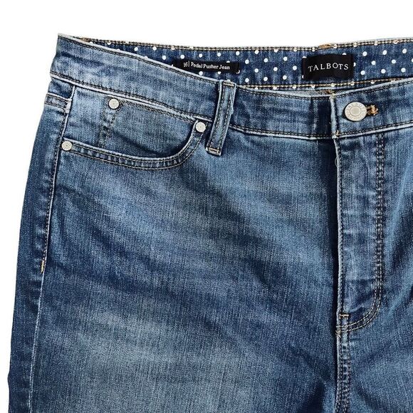 TALBOTS PEDAL PUSHER JEANS - GATES WASH SIZE 16 - Picture 6 of 10